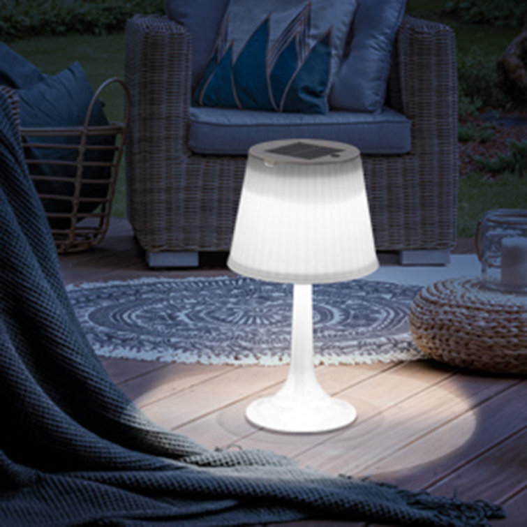 pearlstar 14.17" Solar Powered Integrated LED Outdoor Table Lamp